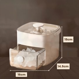 Caixa Dispenser Molde de Gelo 2 em 1 Forma Gaveta