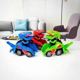 Carrinho Transformar Dinossauro Bate E Volta Sons Luzes Brinquedo