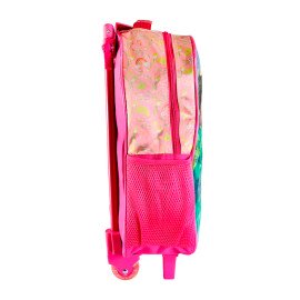 Conjunto Mochila Escolar Infantil Princesas de Rodinhas