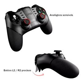 Controle Gamepad Wireless Com Adaptador 3 em 1 Bluetooth