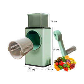 Cortador De Legumes Ralador Multifuncional 3 Em 1 Manivela Aço Inox