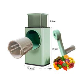 Cortador De Legumes Ralador Multifuncional 3 Em 1 Manivela Aço Inox