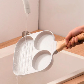 Frigideira Antiaderente Ovo 3 Em 1 Divisórias Hamburguer Cozinha