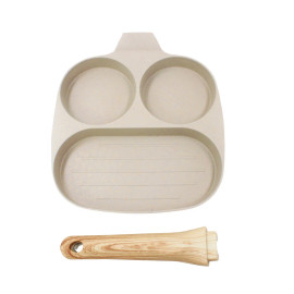 Frigideira Antiaderente Ovo 3 Em 1 Divisórias Hamburguer Cozinha