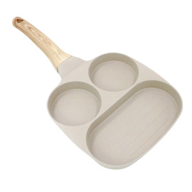 Frigideira Antiaderente Ovo 3 Em 1 Divisórias Hamburguer Cozinha