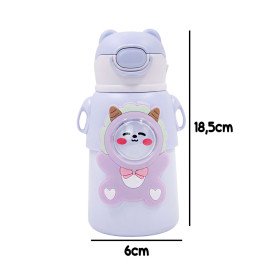 Garrafinha C/ Canudo Squeeze Infantil Garrafa Bebe Térmica