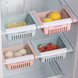 Kit 4 Gavetas Organizadoras De Geladeira Ajustavel Multiuso Retratil De Plastico