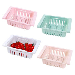 Kit 4 Gavetas Organizadoras De Geladeira Ajustavel Multiuso Retratil De Plastico