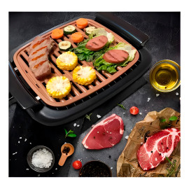Grelha Grill Elétrico por Indução Antiaderente Portátil