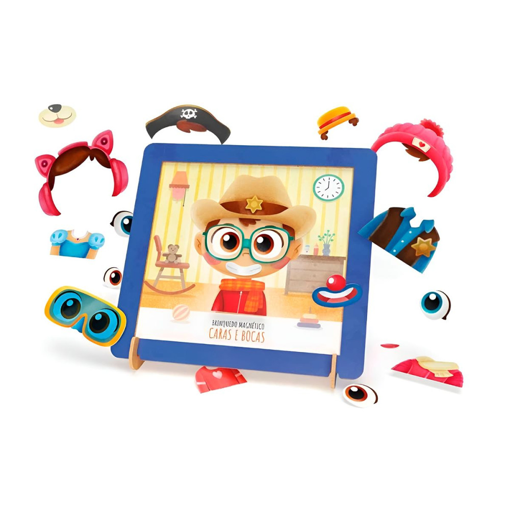 Jogo Brinquedo Magnético Infantil Caras e Bocas Criança