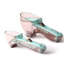 Kit Colher Medidora Ajustavel Com Botão Seletor