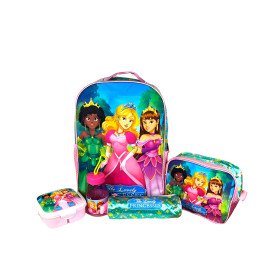 Kit Mochila Escolar com Acessórios Infantil Princesas