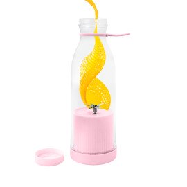 Mini Liquidificador Portatil Garrafa Shake Suco Juice Cup USB Cor:Rosa