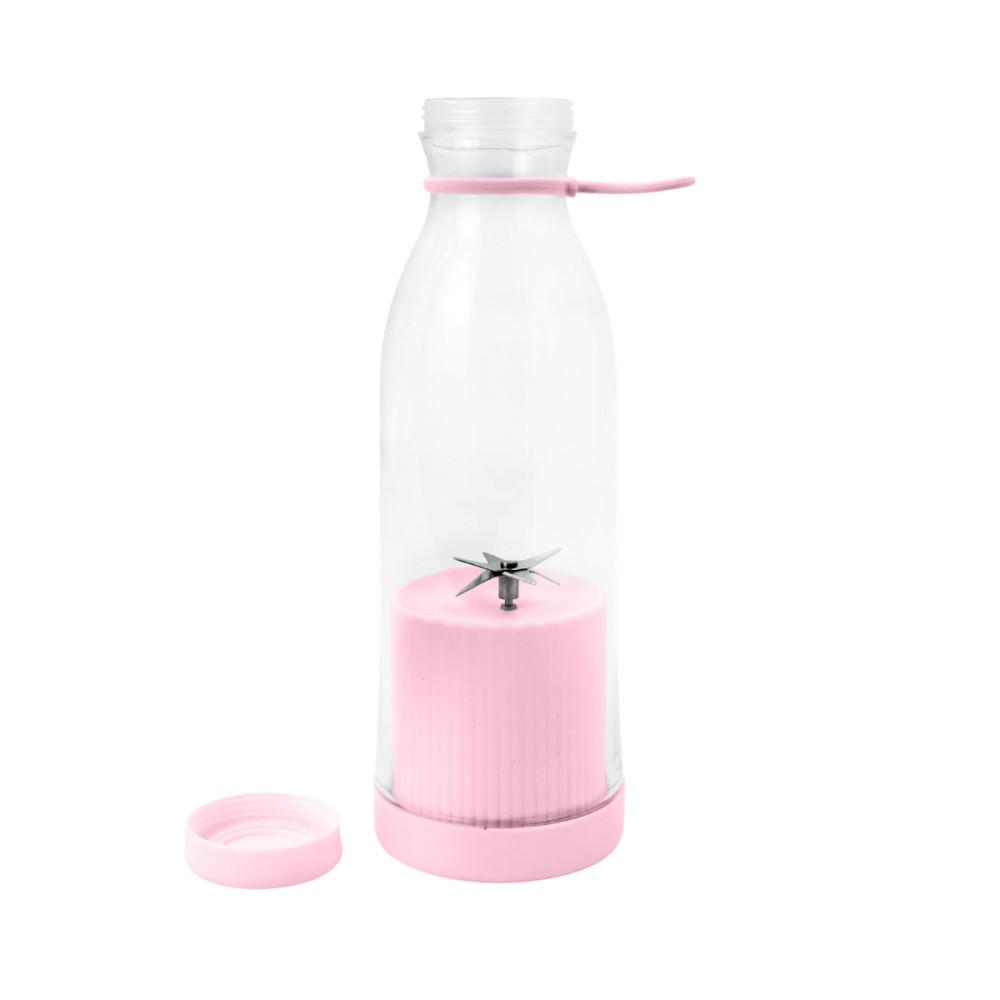 Mini Liquidificador Portatil Garrafa Shake Suco Juice Cup USB Cor:Rosa