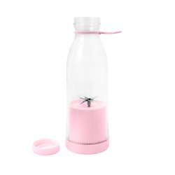 Mini Liquidificador Portatil Garrafa Shake Suco Juice Cup USB Cor:Rosa