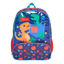 Mochila Infantil Com Bolso Externo Animais Escola Passeio