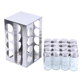 Organizador Porta Tempero Giratório Inox