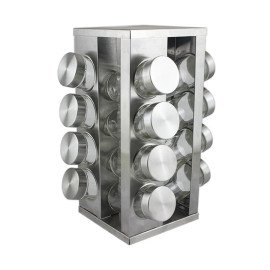 Organizador Porta Tempero Giratório Inox