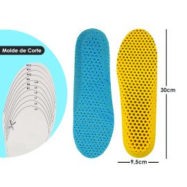 Palmilha Ortopédica Anatômica Antitranspirante Espuma De Memoria Colmeia