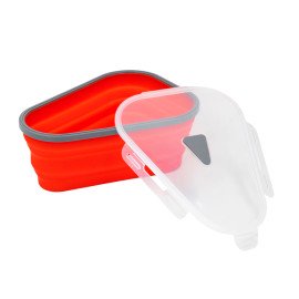 Pote Expansível Armazenar Pizza Silicone Separador 5 Fatias Cor:Vermelho
