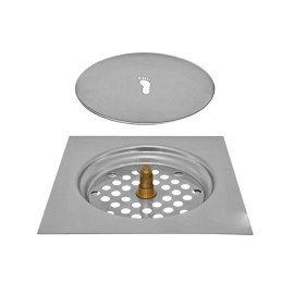 Ralo Inteligente Banheiro Click Inox Quadrado Lavabo 15x15cm