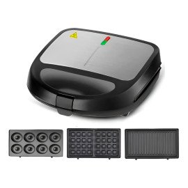 Sanduicheira Grill Multifuncional Waffle Donut Bolinho 3 em1