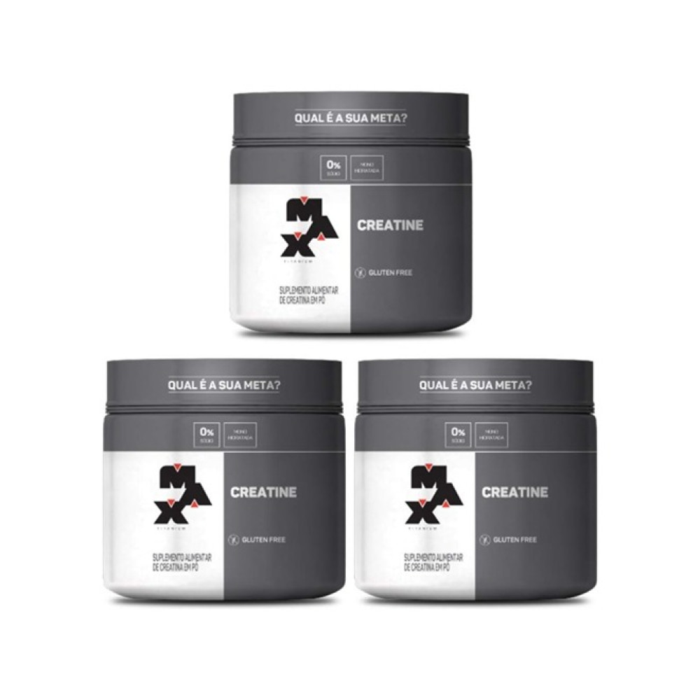 Kit com 3 potes de Creatina 300g Max Titanium