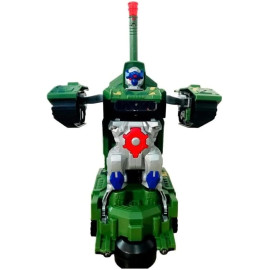 Tanque De Combate Transformar Robô Bate e Volta Música E Luzes