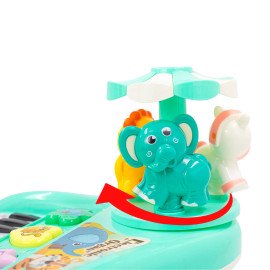 Teclado Piano Musical Brinquedo Infantil Divertido Som Luzes Carrossel