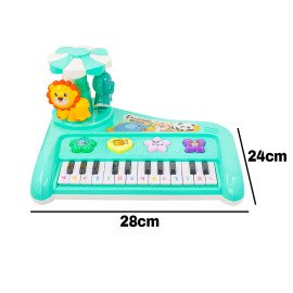 Teclado Piano Musical Brinquedo Infantil Divertido Som Luzes Carrossel