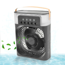 Ventilador Portátil Iluminação Umidificador Climatizador USB De Mesa 
