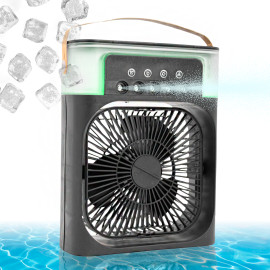 Ventilador Portátil Iluminação Umidificador Climatizador USB De Mesa 