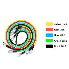 Kit Extensor Elastico 11 Peças Exercicio Fitness Pilates