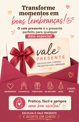 Presenteie quem você ama com um vale presente